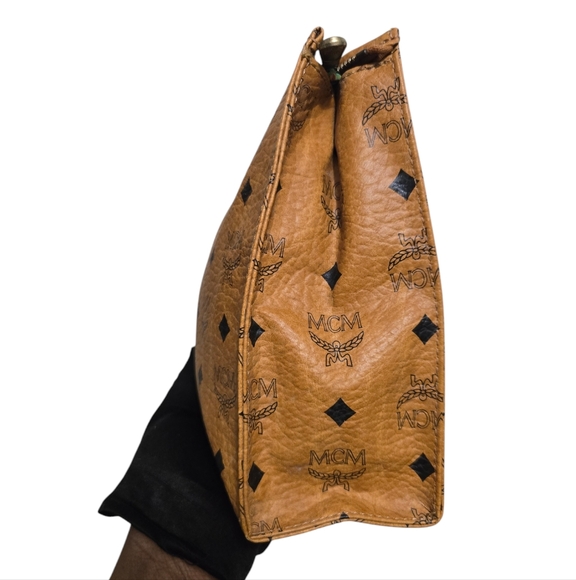 MCM Visetos Leather Vintage Clutch Hand Bag Brown - Picture 7 of 16